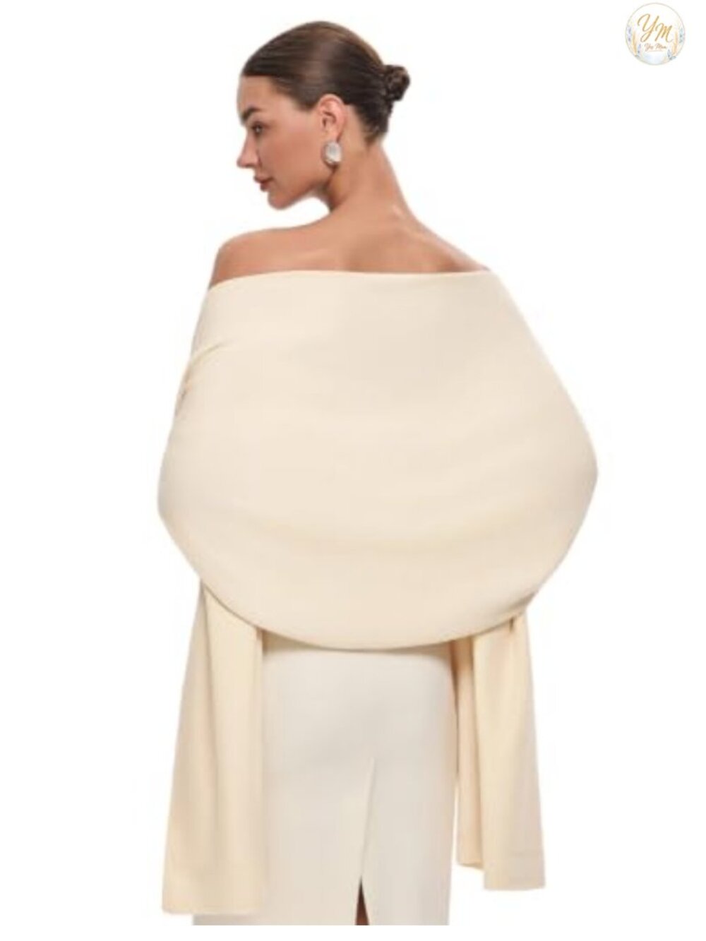 PULI Women's Pashmina Shawl Wrap Large Wedding Bridal Evening Scarf